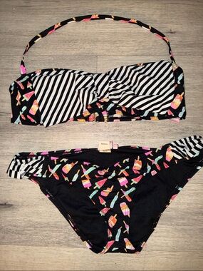 Juicy Couture Swimset- Striped Bow & Popsicle Print Pattern